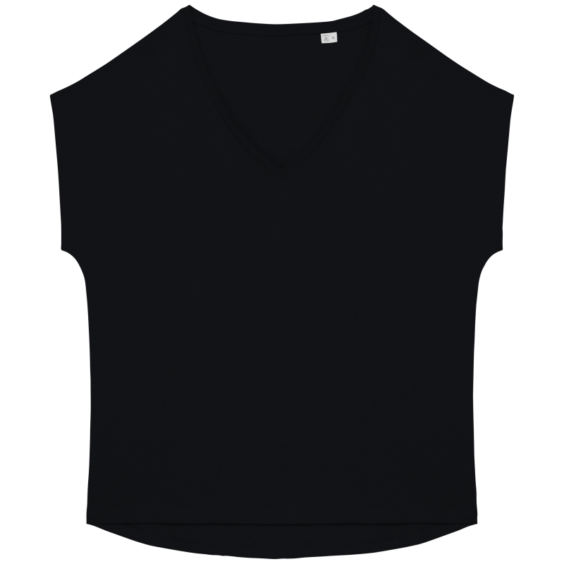 T-shirt écoresponsable loose à col V femme