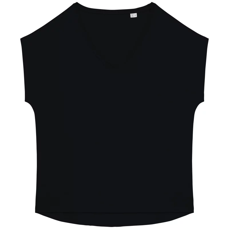 T-shirt écoresponsable loose à col V femme