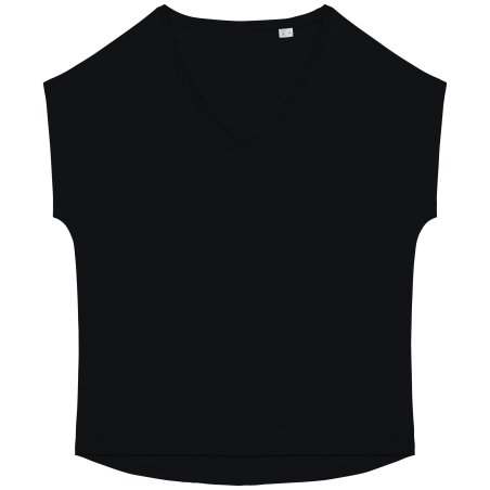 T-shirt écoresponsable loose à col V femme