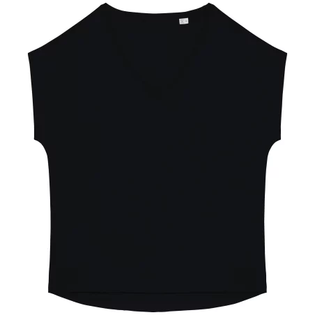 T-shirt écoresponsable loose à col V femme