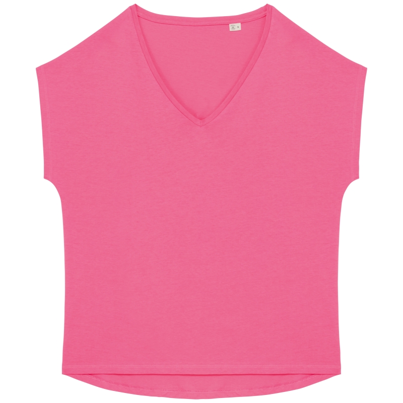 T-shirt écoresponsable loose à col V femme