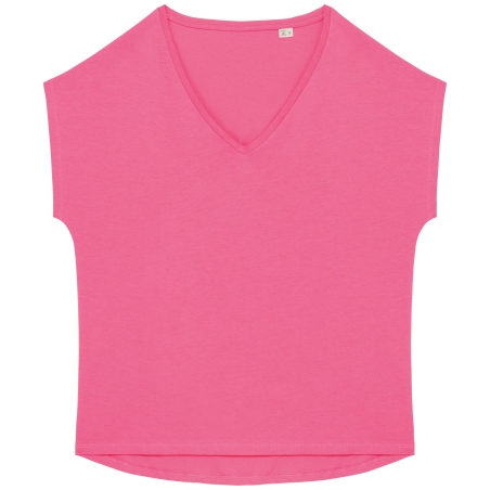 T-shirt écoresponsable loose à col V femme