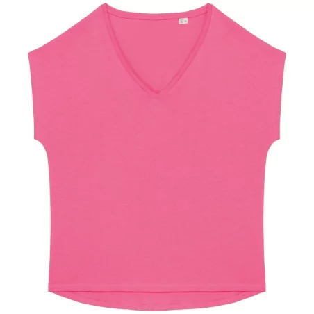 T-shirt écoresponsable loose à col V femme