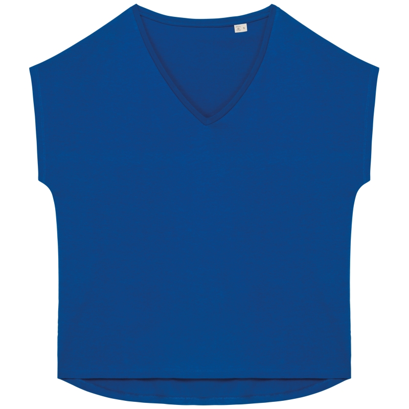 T-shirt écoresponsable loose à col V femme