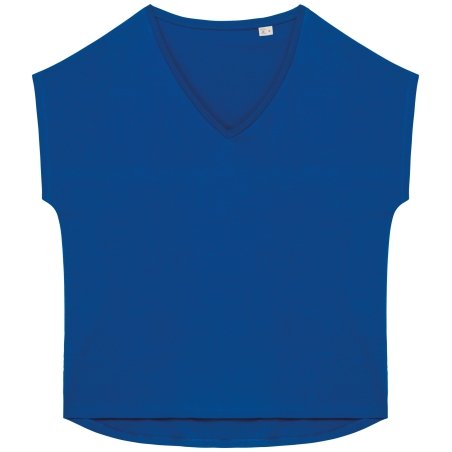 T-shirt écoresponsable loose à col V femme