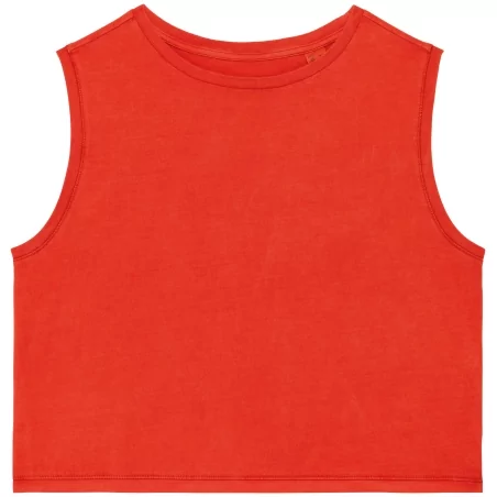 T-shirt écoresponsable crop sans manche femme