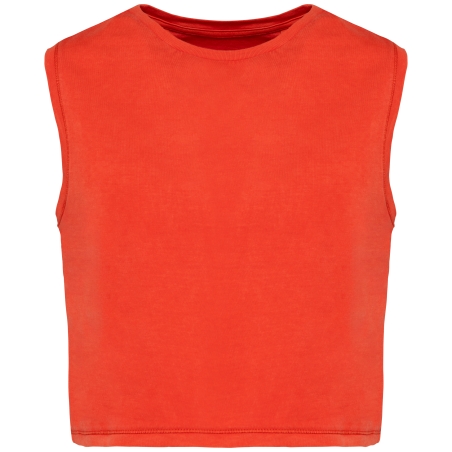 T-shirt écoresponsable crop sans manche femme