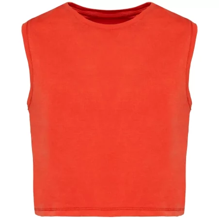 T-shirt écoresponsable crop sans manche femme