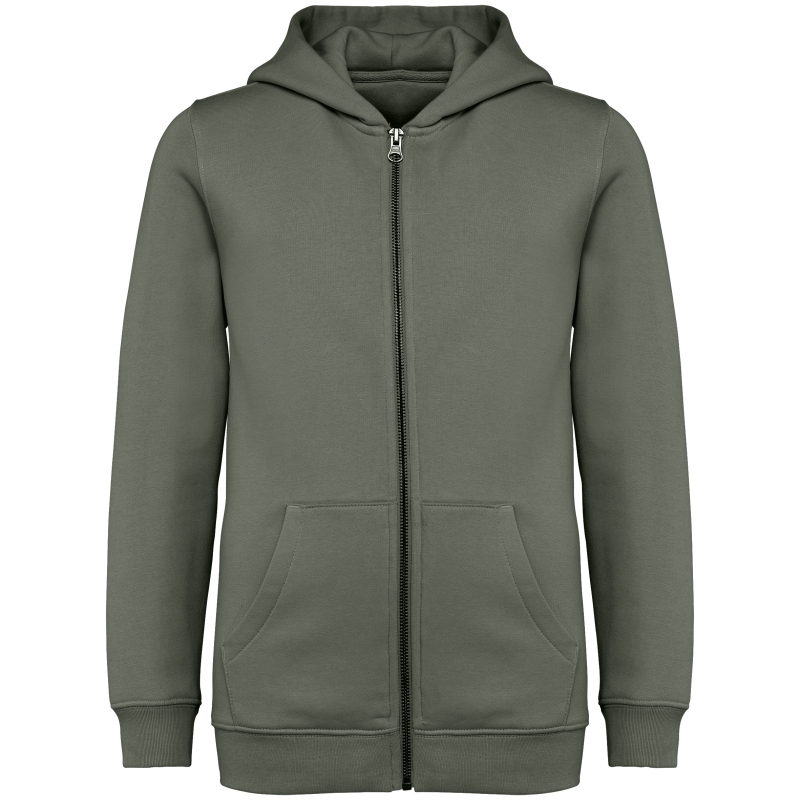 Sweat-shirt écoresponsable zippé à capuche enfant