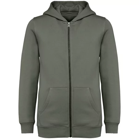Sweat-shirt écoresponsable zippé à capuche enfant