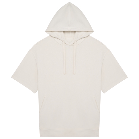Sweat-shirt écoresponsable à capuche à épaules tombantes manches courtes French Terry unisexe