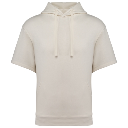 Sweat-shirt écoresponsable à capuche à épaules tombantes manches courtes French Terry unisexe