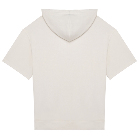 Sweat-shirt écoresponsable à capuche à épaules tombantes manches courtes French Terry unisexe