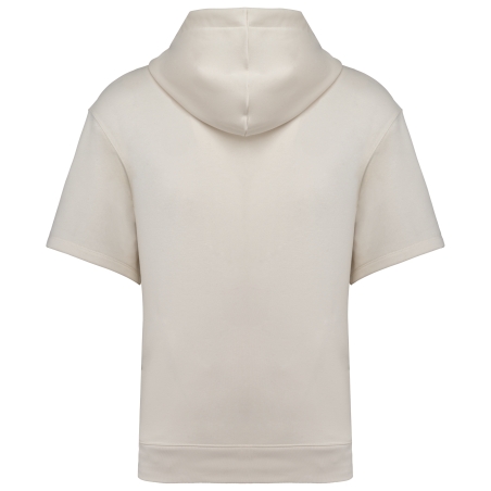 Sweat-shirt écoresponsable à capuche à épaules tombantes manches courtes French Terry unisexe