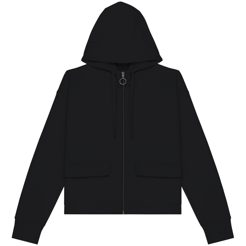 Sweat-shirt écoresponsable zippé à capuche French Terry femme