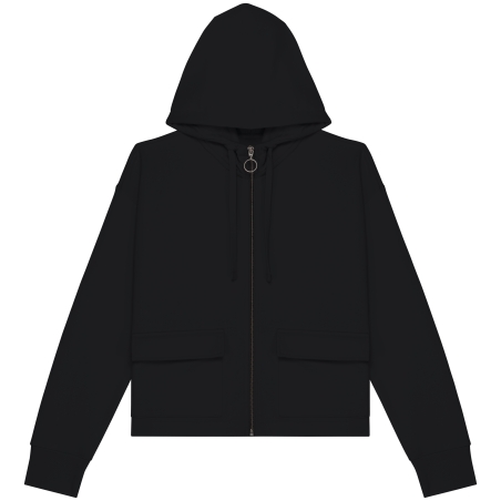 Sweat-shirt écoresponsable zippé à capuche French Terry femme