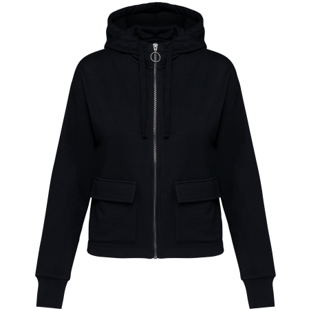 Sweat-shirt écoresponsable zippé à capuche French Terry femme