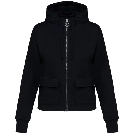 Sweat-shirt écoresponsable zippé à capuche French Terry femme