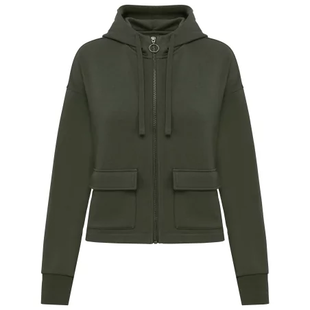 Sweat-shirt écoresponsable zippé à capuche French Terry femme