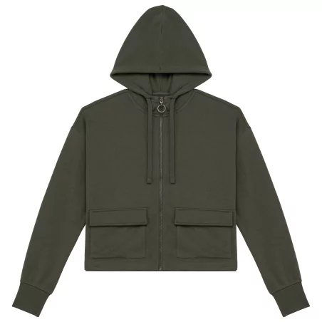Sweat-shirt écoresponsable zippé à capuche French Terry femme