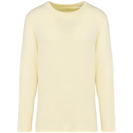 Sweat-shirt écoresponsable à col rond délavé French Terry unisexe