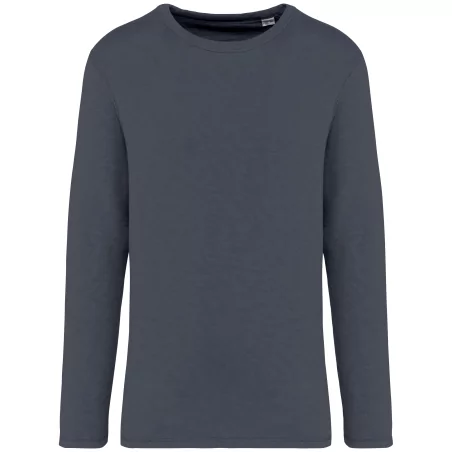 Sweat-shirt écoresponsable à col rond délavé French Terry unisexe
