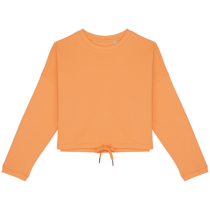 Sweat-shirt écoresponsable à col rond oversize crop femme