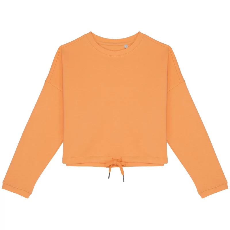 Sweat-shirt écoresponsable à col rond oversize crop femme