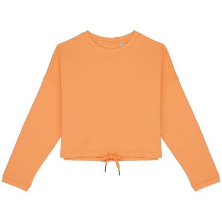 Sweat-shirt écoresponsable à col rond oversize crop femme