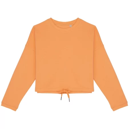 Sweat-shirt écoresponsable à col rond oversize crop femme