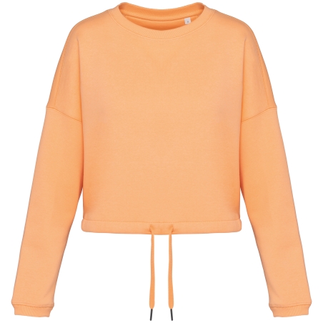 Sweat-shirt écoresponsable à col rond oversize crop femme