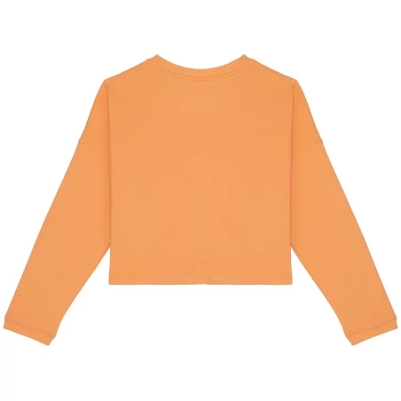 Sweat-shirt écoresponsable à col rond oversize crop femme