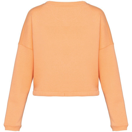 Sweat-shirt écoresponsable à col rond oversize crop femme