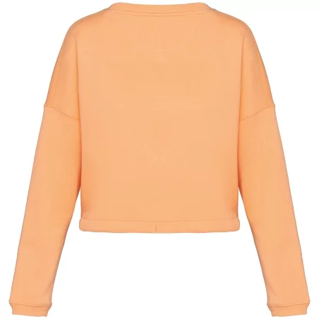 Sweat-shirt écoresponsable à col rond oversize crop femme