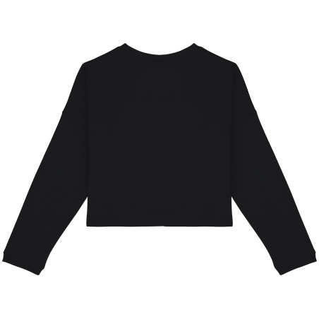 Sweat-shirt écoresponsable à col rond oversize crop femme