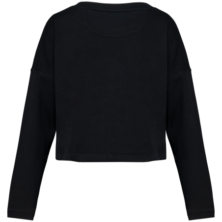 Sweat-shirt écoresponsable à col rond oversize crop femme
