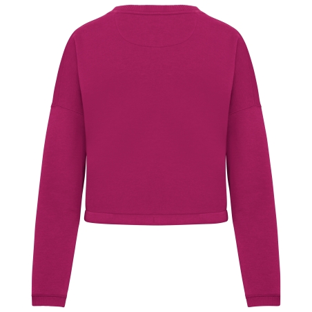 Sweat-shirt écoresponsable à col rond oversize crop femme