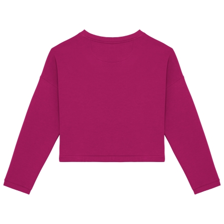 Sweat-shirt écoresponsable à col rond oversize crop femme