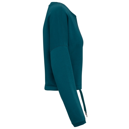 Sweat-shirt écoresponsable à col rond oversize crop femme