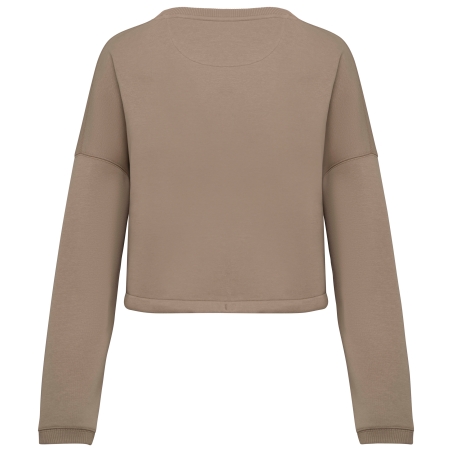 Sweat-shirt écoresponsable à col rond oversize crop femme