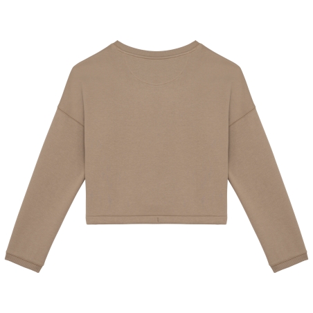 Sweat-shirt écoresponsable à col rond oversize crop femme