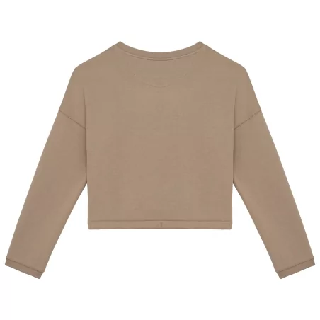 Sweat-shirt écoresponsable à col rond oversize crop femme