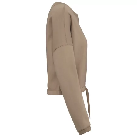 Sweat-shirt écoresponsable à col rond oversize crop femme