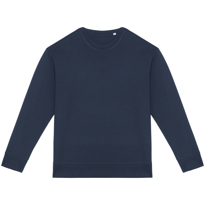 Sweat-shirt écoresponsable à col rond à épaules tombantes French Terry unisexe