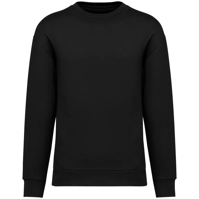 Sweat-shirt écoresponsable à col rond à épaules tombantes molleton gratté unisexe