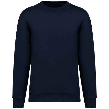 Sweat-shirt écoresponsable à col rond à épaules tombantes molleton gratté unisexe