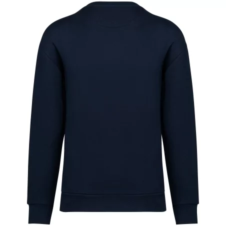 Sweat-shirt écoresponsable à col rond à épaules tombantes molleton gratté unisexe