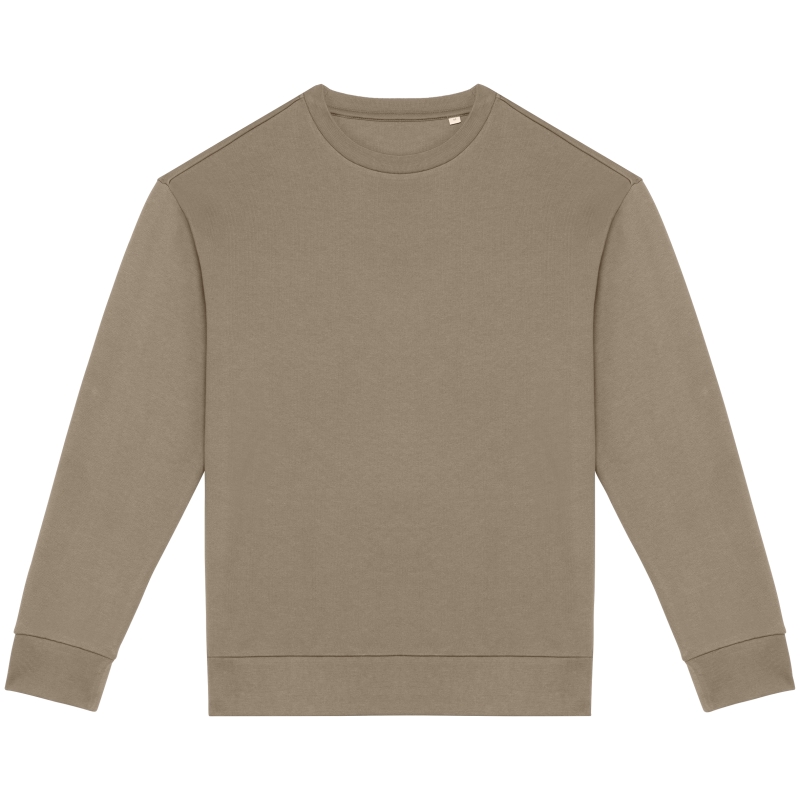 Sweat-shirt écoresponsable à col rond à épaules tombantes molleton gratté unisexe