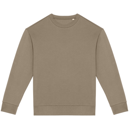 Sweat-shirt écoresponsable à col rond à épaules tombantes molleton gratté unisexe