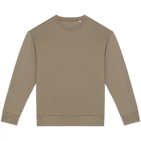 Sweat-shirt écoresponsable à col rond à épaules tombantes molleton gratté unisexe
